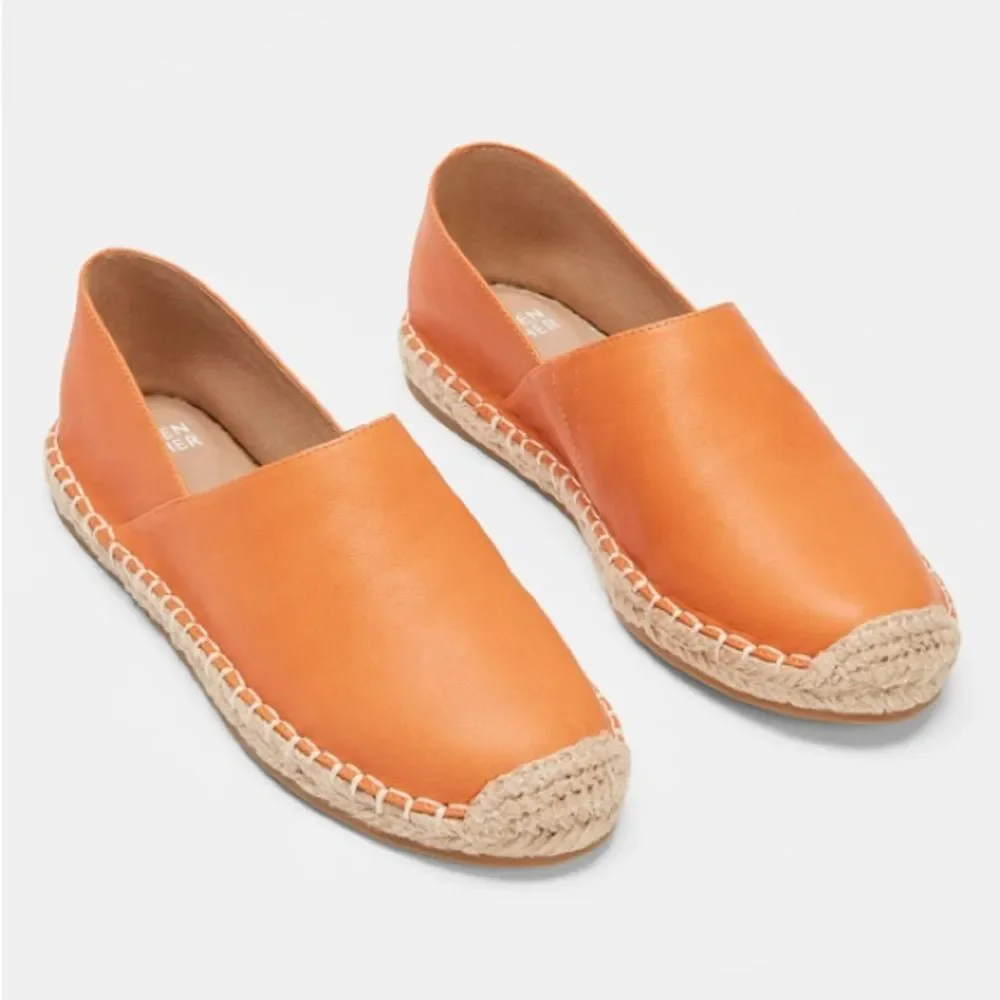 EILEEN FISHER Myth Espadrille Leather Flat Loafer Harvest Orange/Camel Size 7